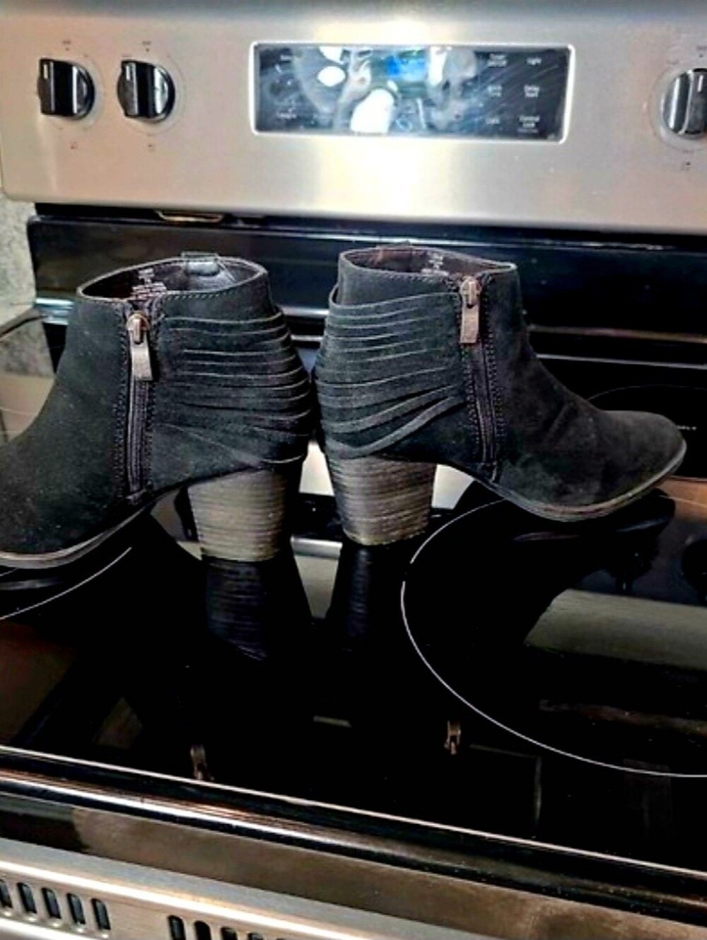 Franco Fortini Black Suede Ankle Booties with Side Buckle